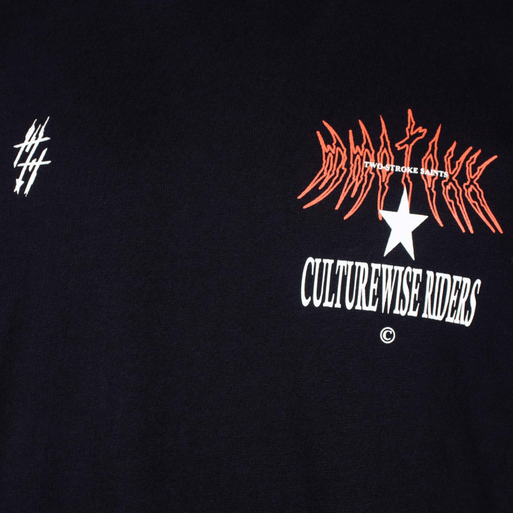 CULTUREWISE TWO STROKE SAINTS CAMISETA REGULAR RACING NEGRA