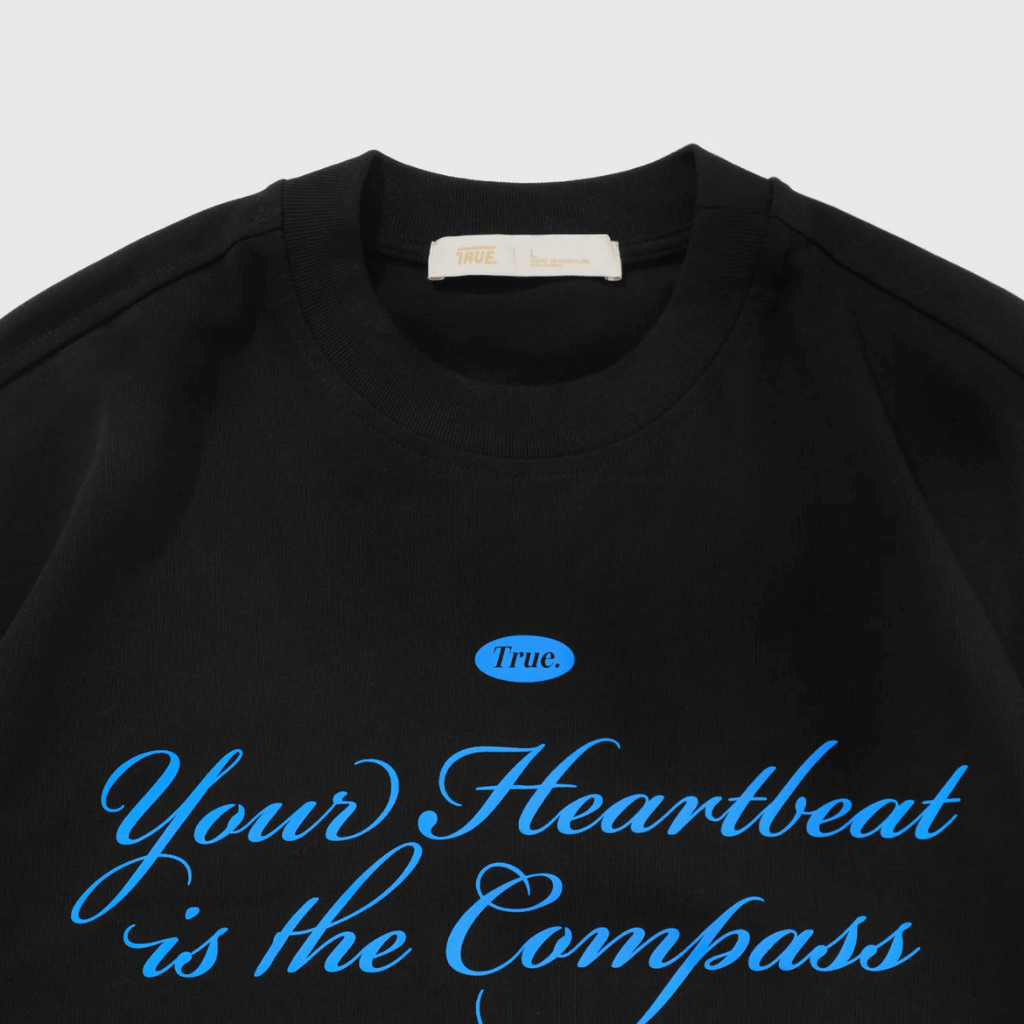 TRUE HEARTBEAT OVERSIZED CAMISETA NEGRA
