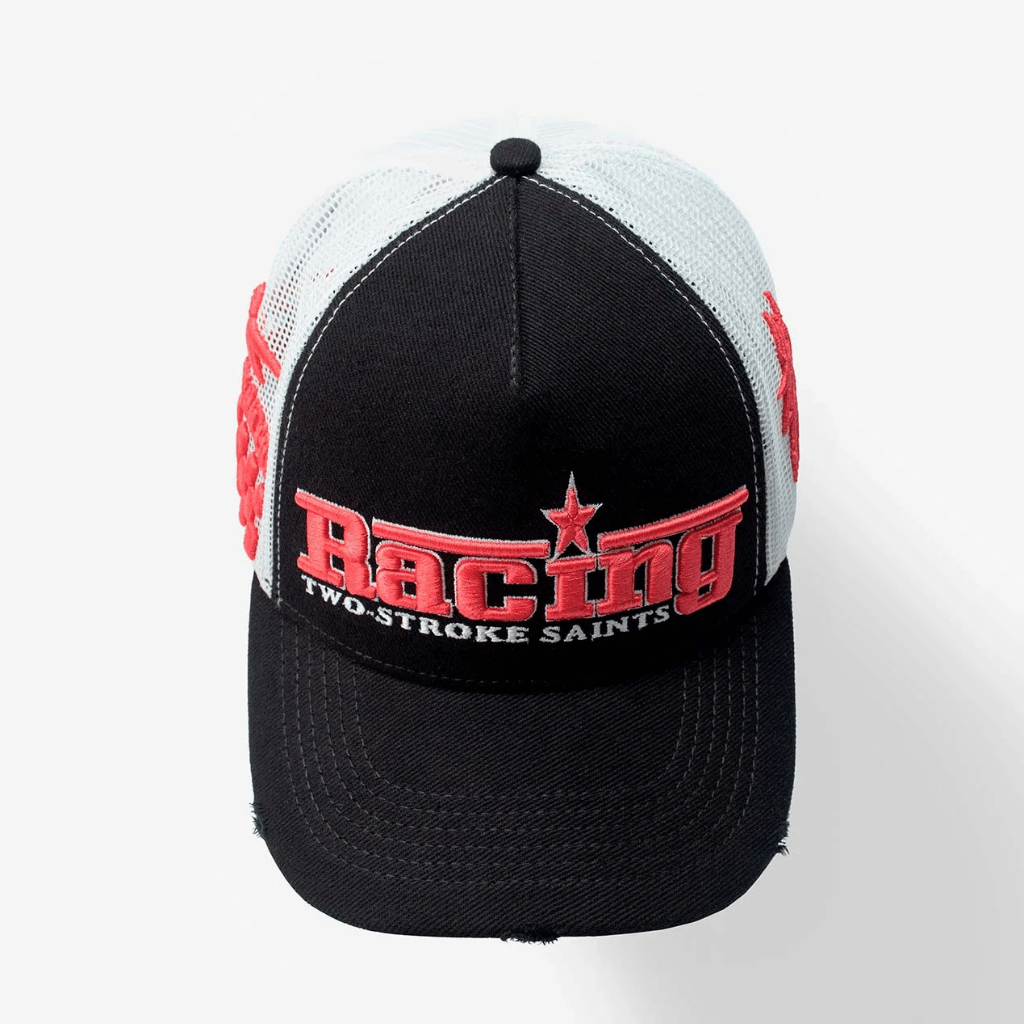 CULTUREWISE TWO STROKE SAINTS GORRA AJUSTABLE TRUCKER NEGRA