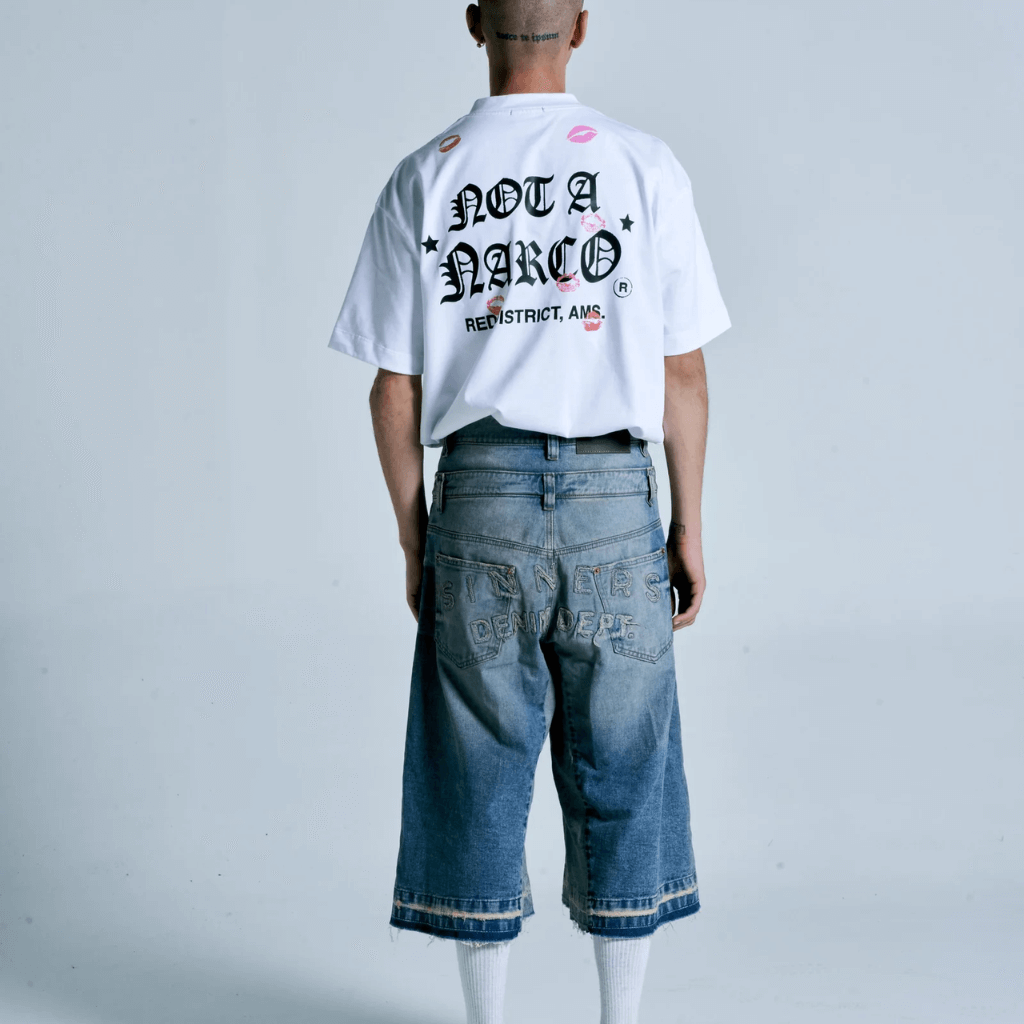 SINNERS SEXUAL FANTASIES II NOT A NARCO CAMISETA OVERSIZE BLANCA