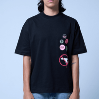SINNERS STAMPS CAMISETA OVERSIZED NEGRA