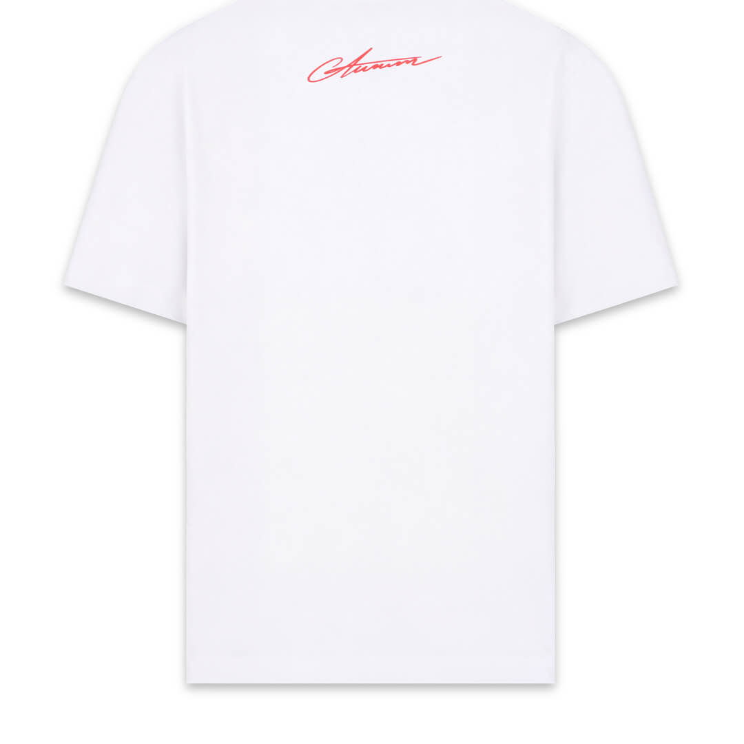 AURUM TIMELESS RED LINE CAMISETA OVERSIZE BLANCA