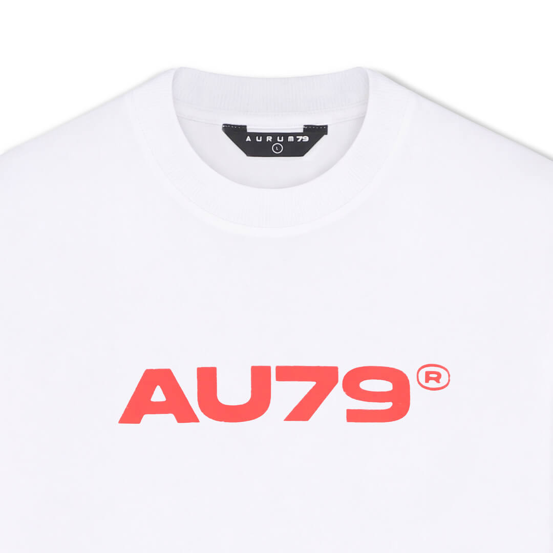 AURUM TIMELESS RED LINE CAMISETA OVERSIZE BLANCA