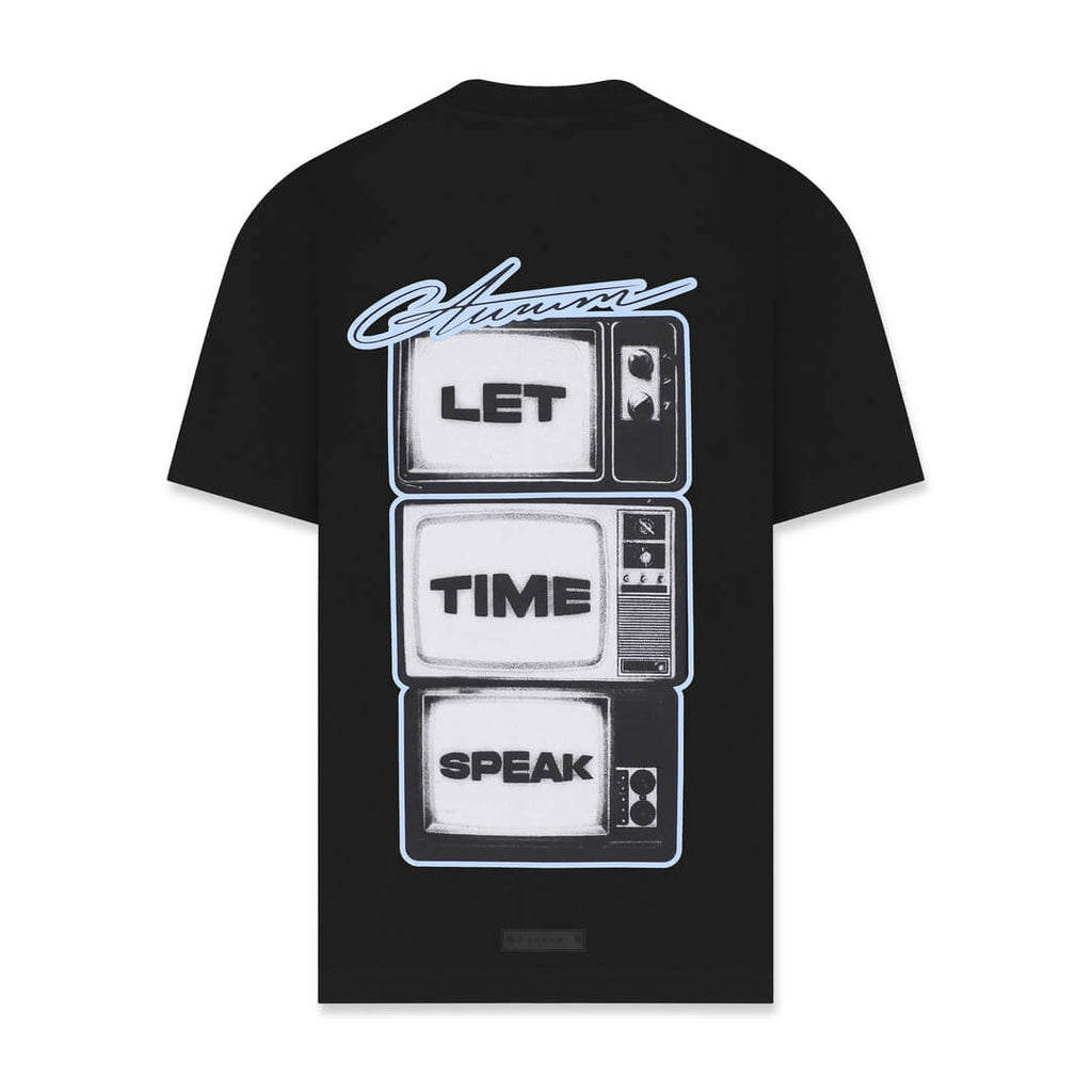 AURUM TIMELESS TIME SPEAKS CAMISETA SEMIOVERSIZED NEGRA