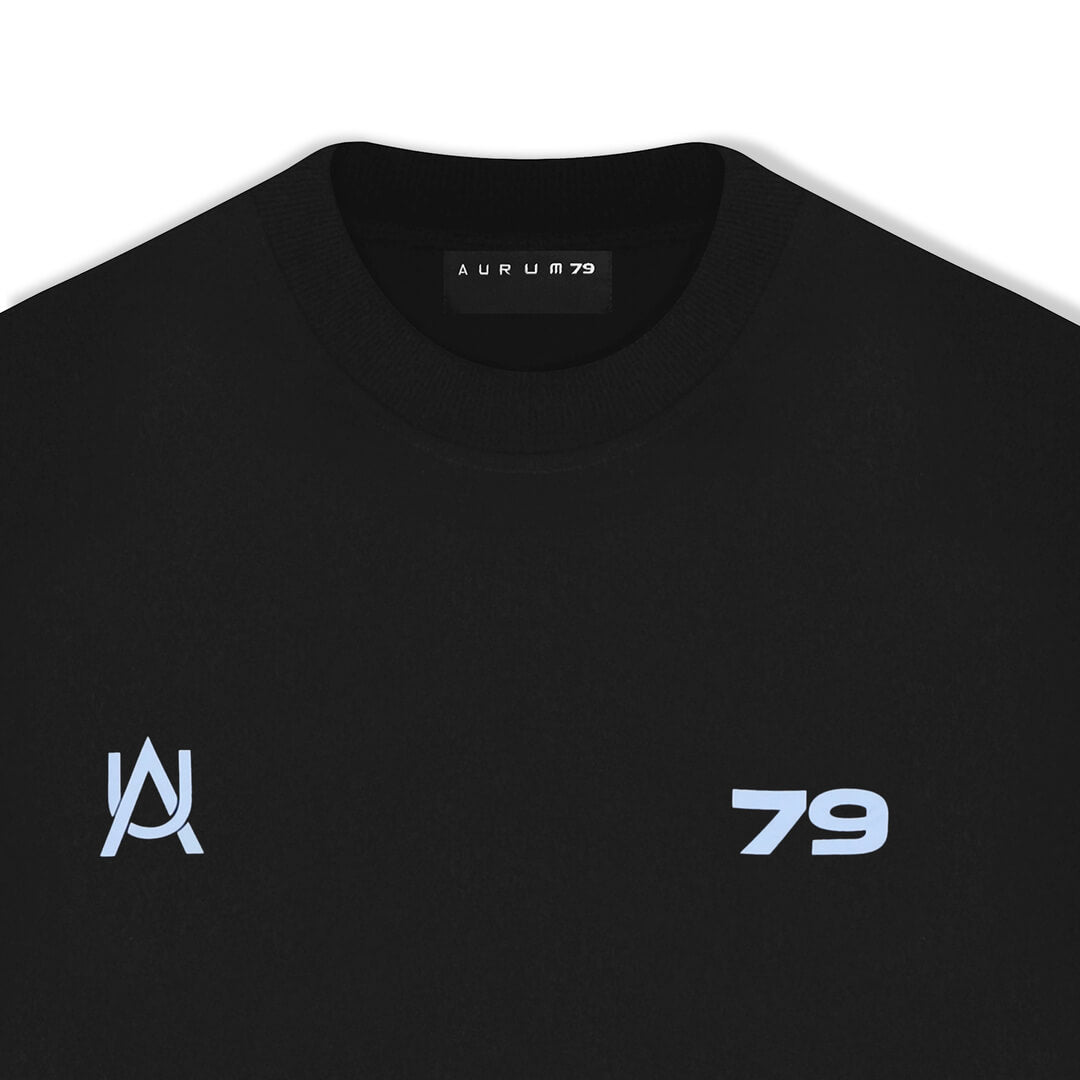 AURUM TIMELESS TIME SPEAKS CAMISETA SEMIOVERSIZED NEGRA