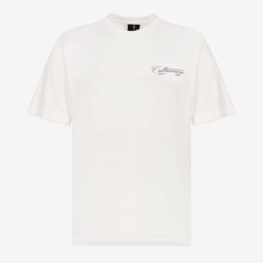 CULTURE WISE KONBINI CAMISETA BLANCA CRURSIVE LOGO CLASSIC VERDE