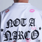 SINNERS SEXUAL FANTASIES II NOT A NARCO CAMISETA OVERSIZE BLANCA