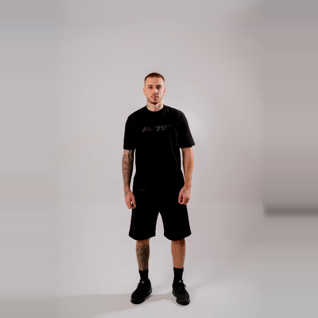 AURUM TIMELESS TIME SHAPES CAMISETA SEMIOVERSIZED NEGRA