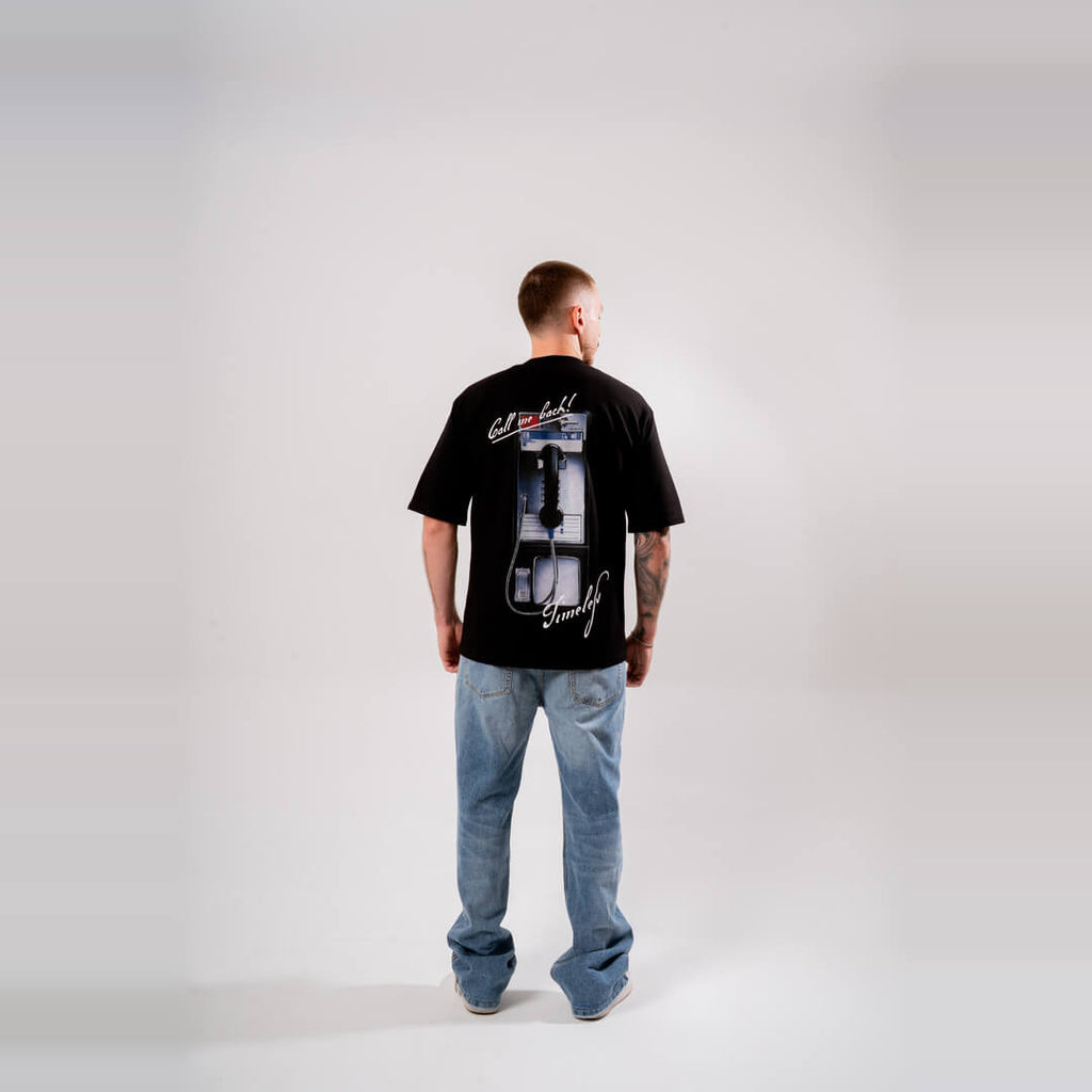 AURUM TIMELESS PHONE CALL CAMISETA OVERSIZE NEGRA