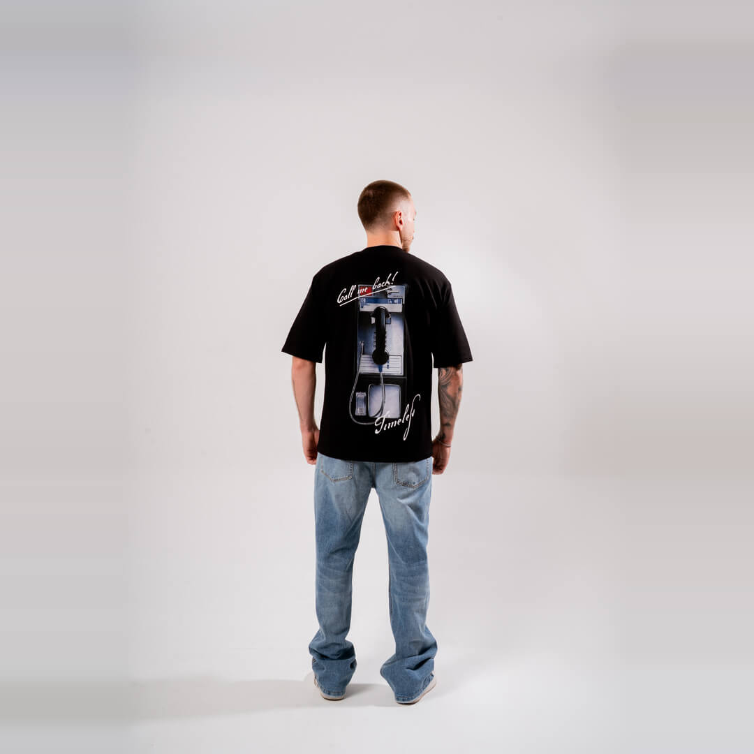 AURUM TIMELESS PHONE CALL CAMISETA OVERSIZE NEGRA