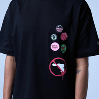 SINNERS STAMPS CAMISETA OVERSIZED NEGRA