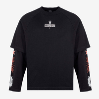 CULTUREWISE TWO STROKE SAINTS CAMISETA MANGA LARGA OVERSIZED RACING NEGRA