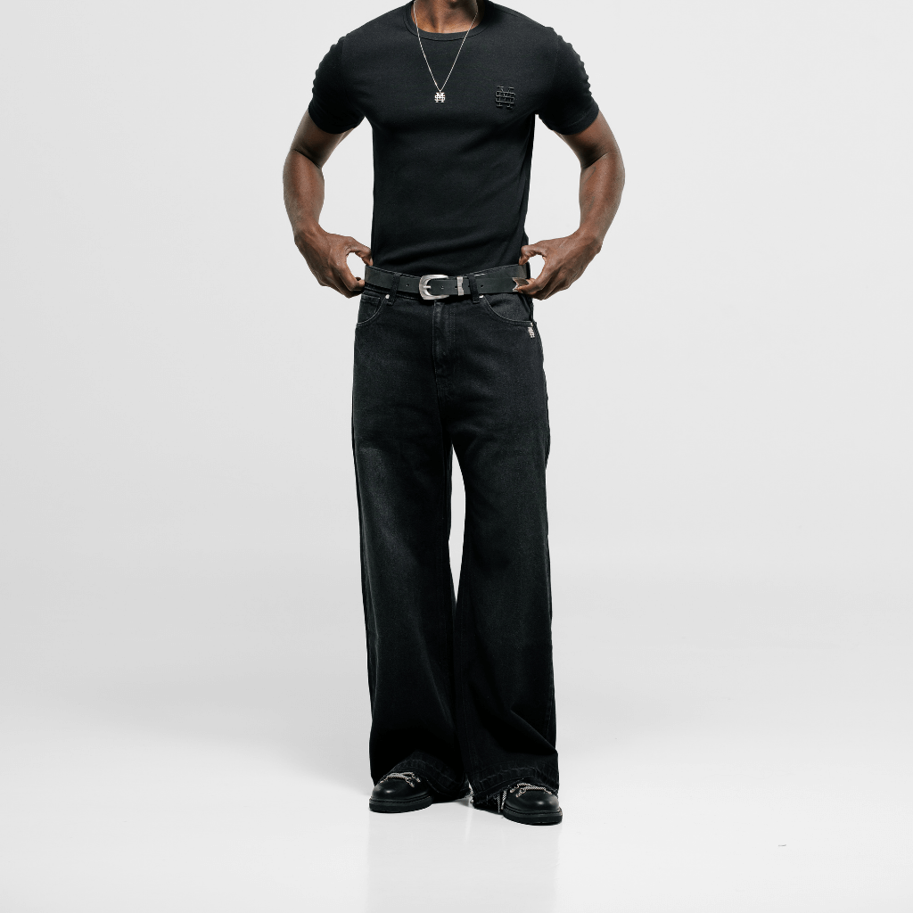 MONOIC TUTTO BENE I FLARED JEANS NEGRO DESGASTADO