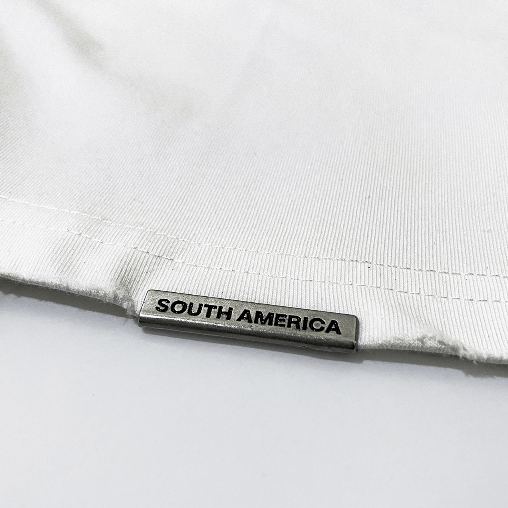 SON OF SON DALLAS TEXAS HERITAGE LOGO CAMISETA OVERSIZED BLANCA
