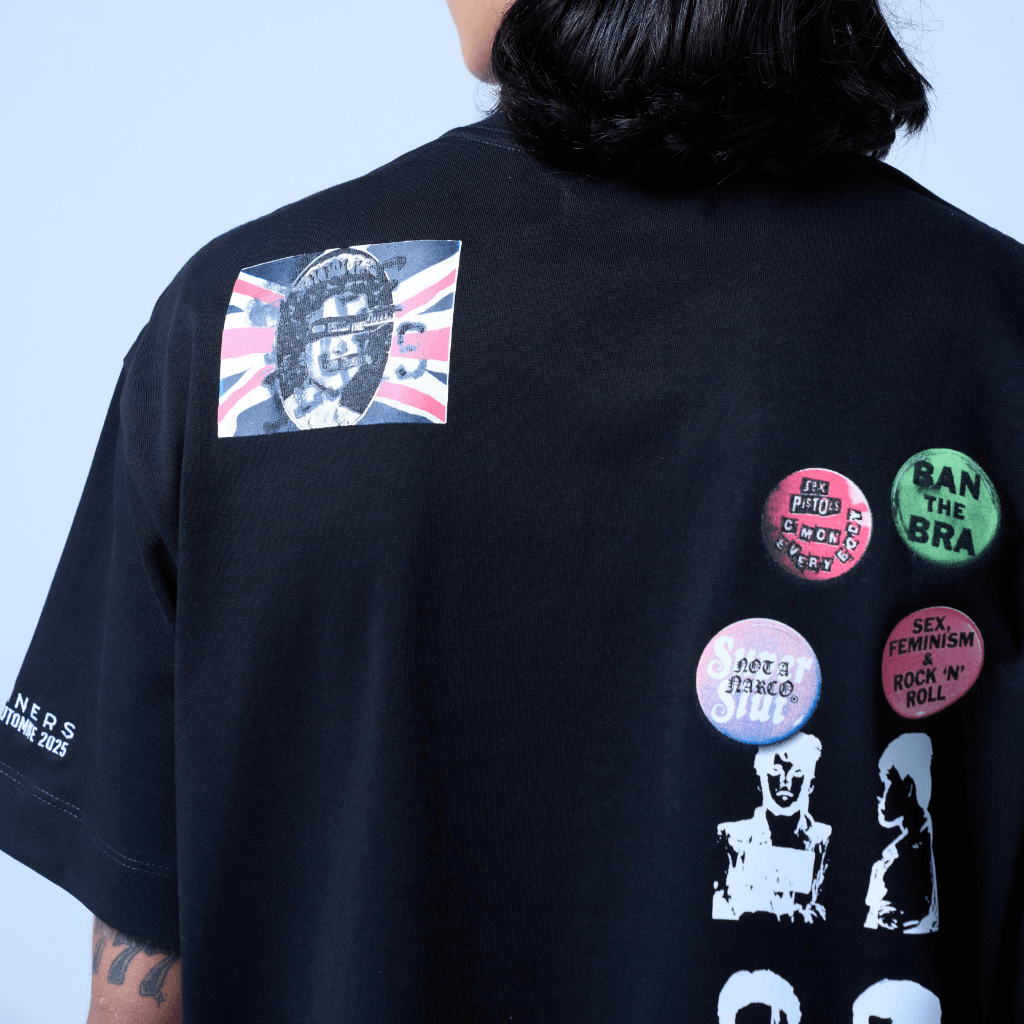 SINNERS STAMPS CAMISETA OVERSIZED NEGRA