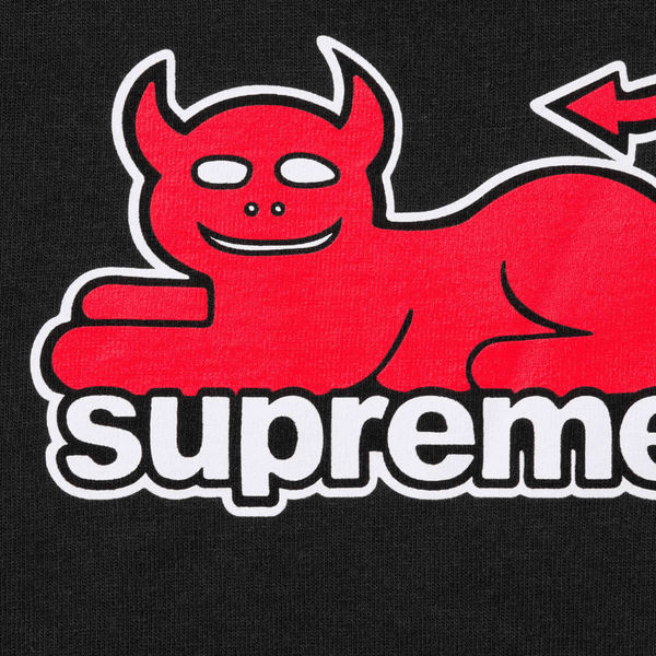 SUPREME X TOY MACHINE DEVIL CAT CAMISETA NEGRA