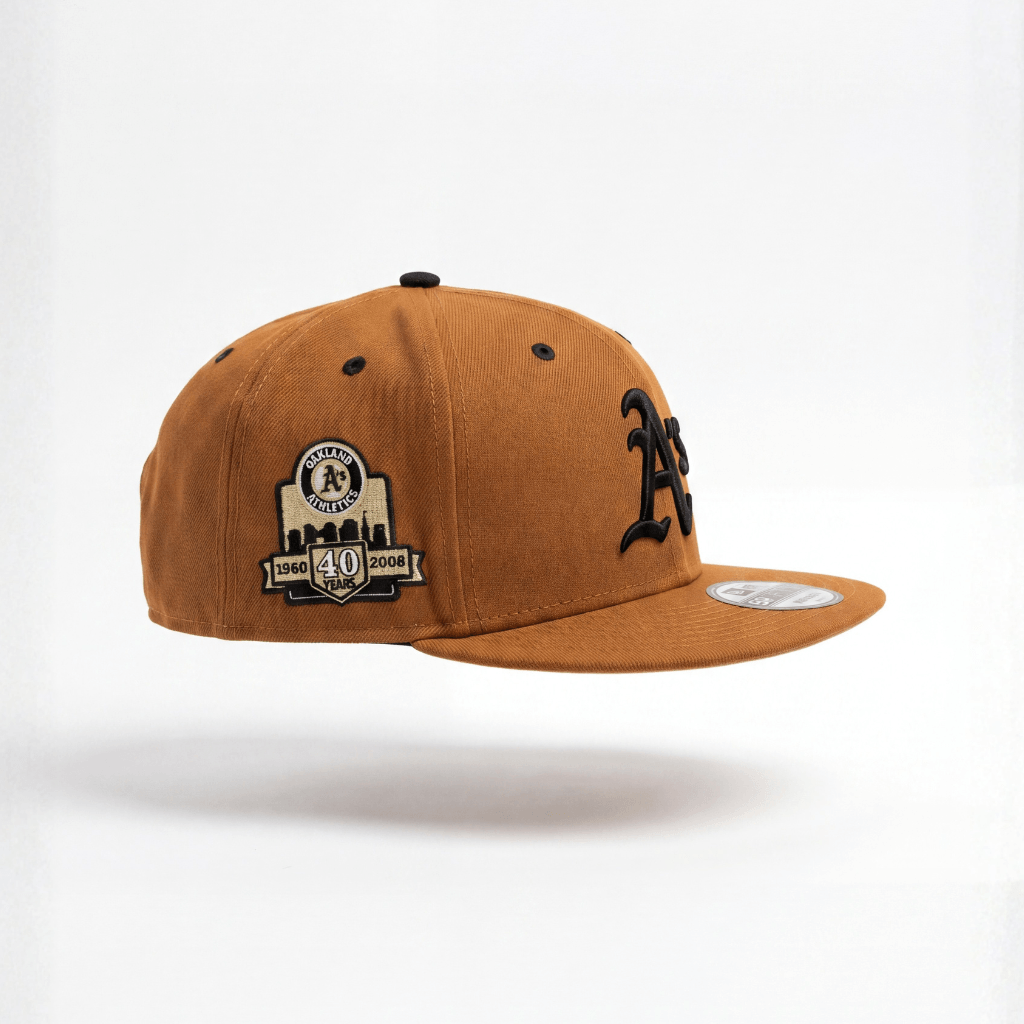 NEW ERA 9FIFTY MLB OAKLAND ATHLETICS TOASTED 40 YEARS PATCH GORRA AJUSTABLE CAFE