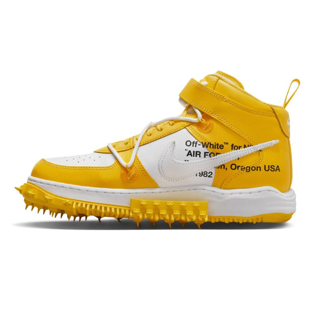 HOMBRE NIKE X OFF WHITE AIR FORCE 1 MID VARSITY MAIZE AMARILLOS