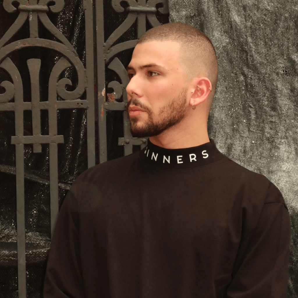 SINNERS LES MACONS LONG SLEEVE CAMISETA BASICA MANGA LARGA NEGRA