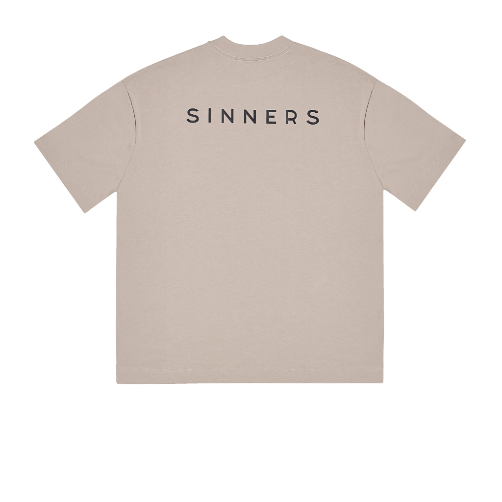 SINNERS LOGO CAMISETA OVERSIZE BEIGE
