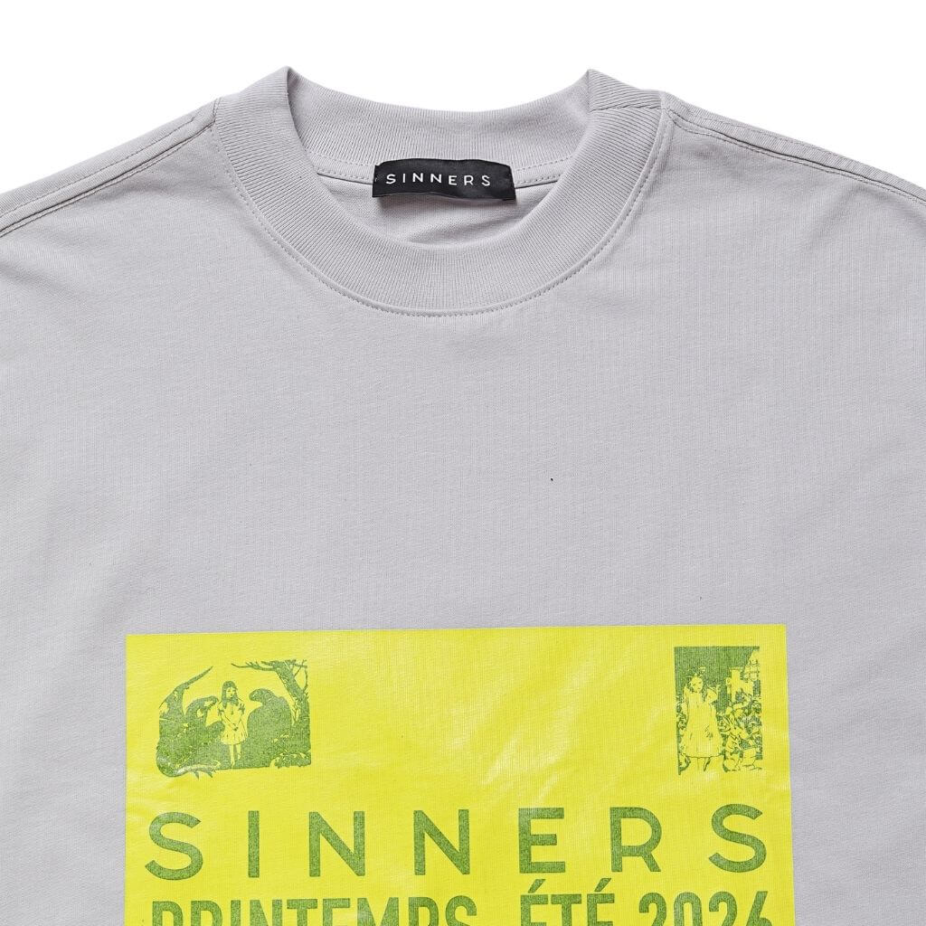 SINNERS SUGAR ABUSE PRE-CAUCION CAMISETA OVERSIZED GRIS