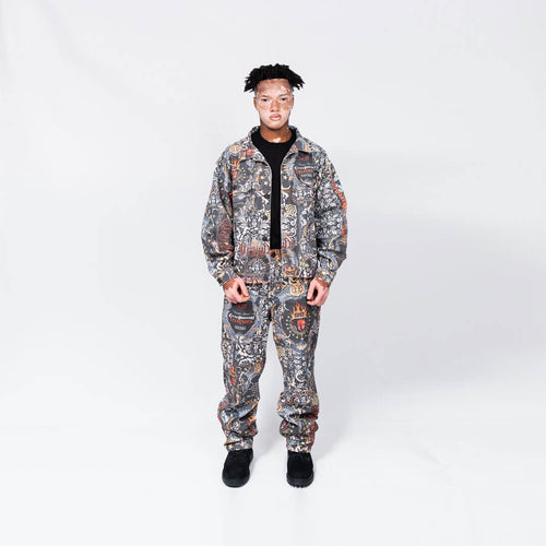 CREEP BRAND RELIQUIES PANTALON DENIM ESTAMPADO