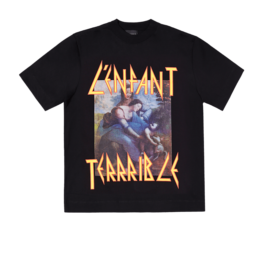 SINNERS FREE JESUS L'ENFANT TERRIBLE CAMISETA OVERSIZE NEGRA
