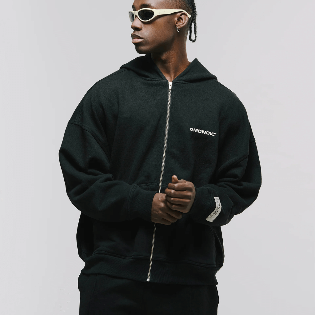 MONOIC TIMELESS V2 BUZO DE CIERRE OVERSIZED NEGRO