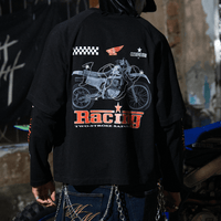 CULTUREWISE TWO STROKE SAINTS CAMISETA MANGA LARGA OVERSIZED RACING NEGRA