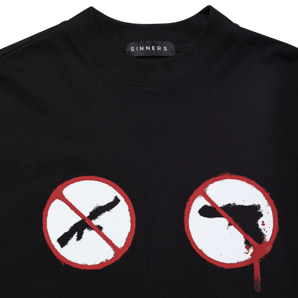 SINNERS AMERICAN HORROR CAMISETA BOXY NEGRA