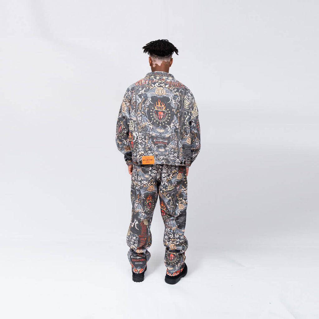CREEP BRAND RELIQUIES CHAQUETA DENIM ESTAMPADA