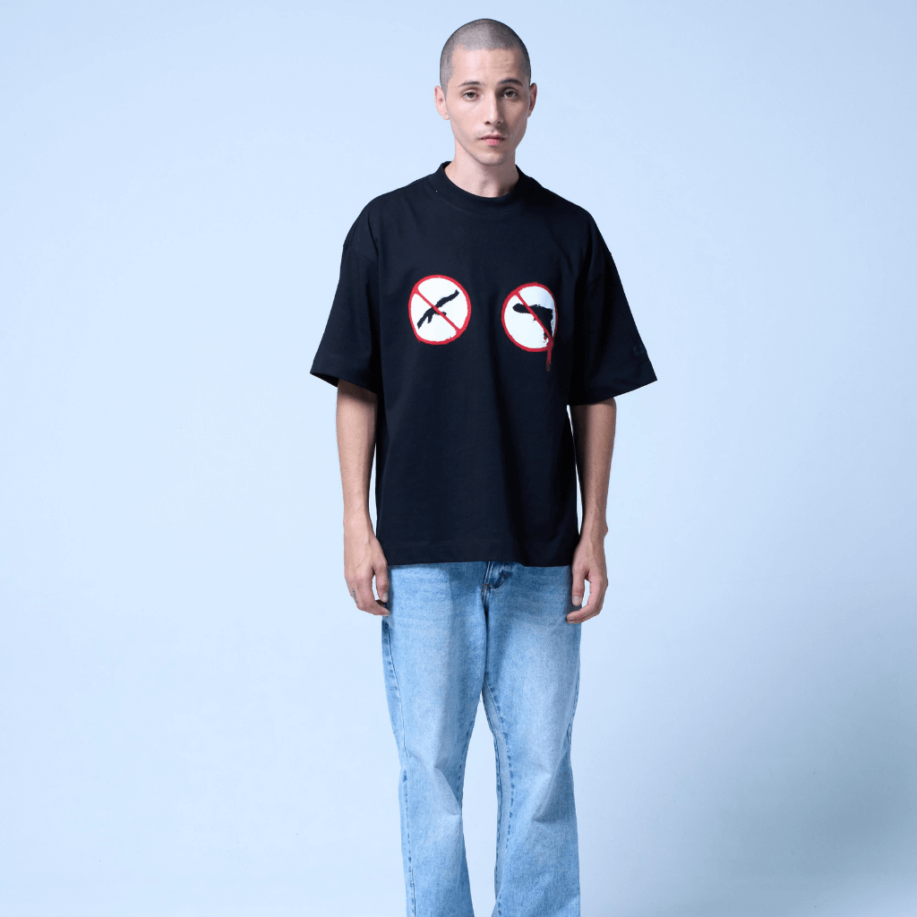 SINNERS AMERICAN HORROR CAMISETA BOXY NEGRA