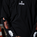 CULTUREWISE TWO STROKE SAINTS CAMISETA MANGA LARGA OVERSIZED RACING NEGRA