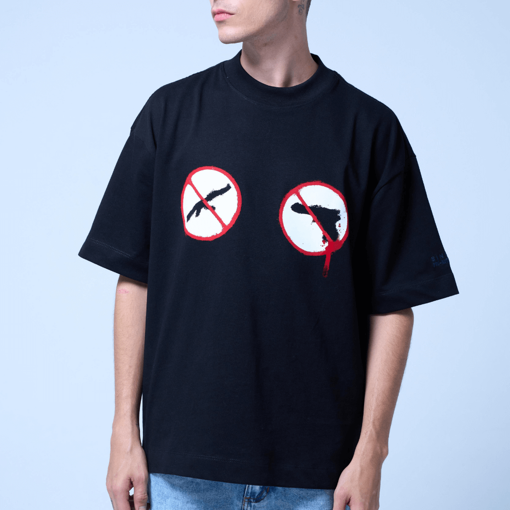 SINNERS AMERICAN HORROR CAMISETA BOXY NEGRA