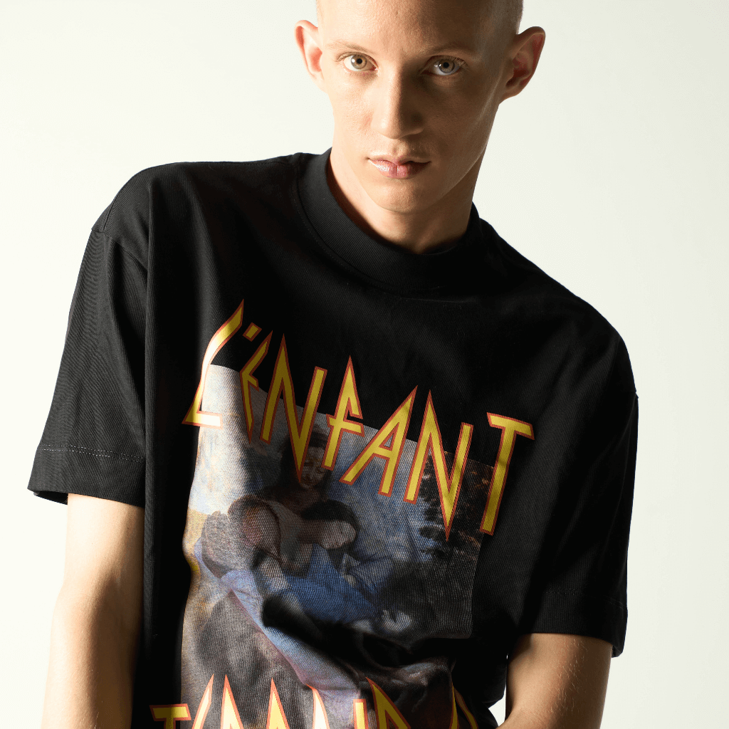 SINNERS FREE JESUS L'ENFANT TERRIBLE CAMISETA OVERSIZE NEGRA