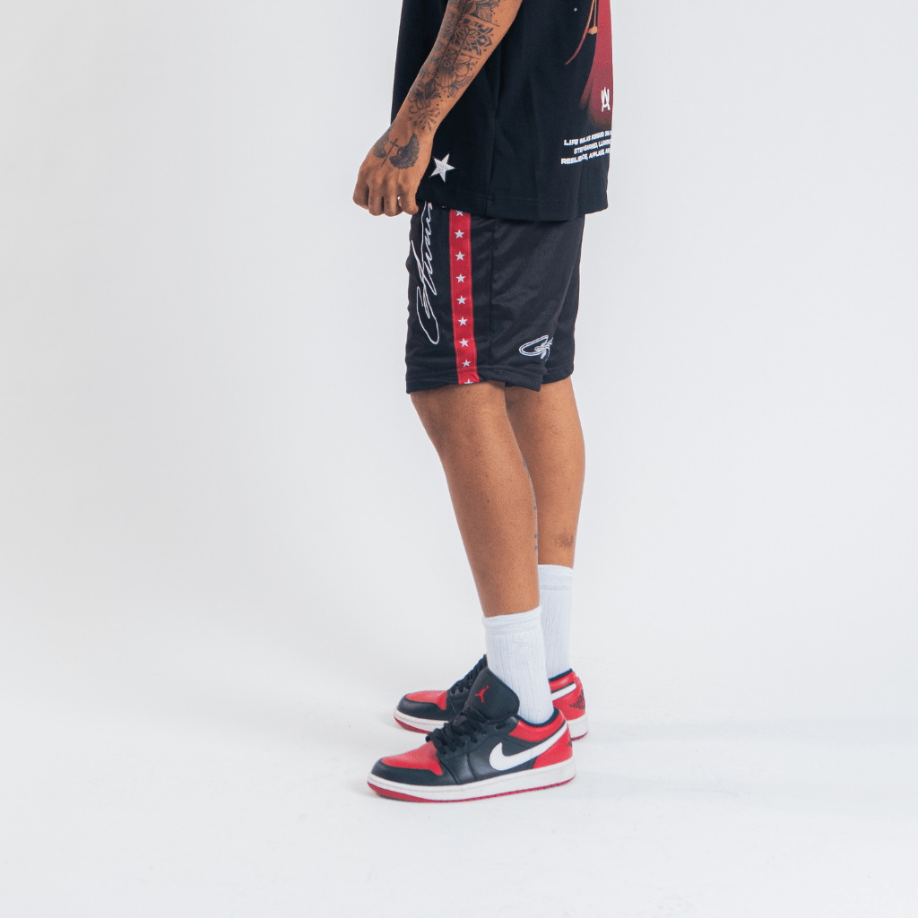 AURUM STARS II BLACK STAR SHORTS LOOSE FIT NEGROS