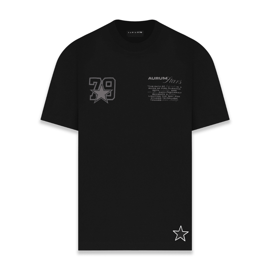 AURUM STARS I BLACK AURA CAMISETA OVERSIZE NEGRA