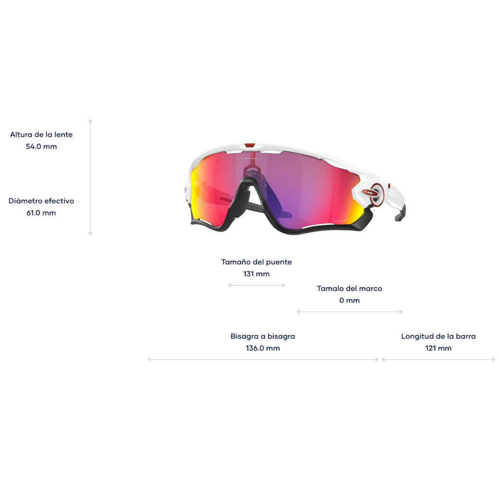 GAFAS OAKLEY JAWBREAKER BLANCO / NEGRO LENTE ROJO PRIZM