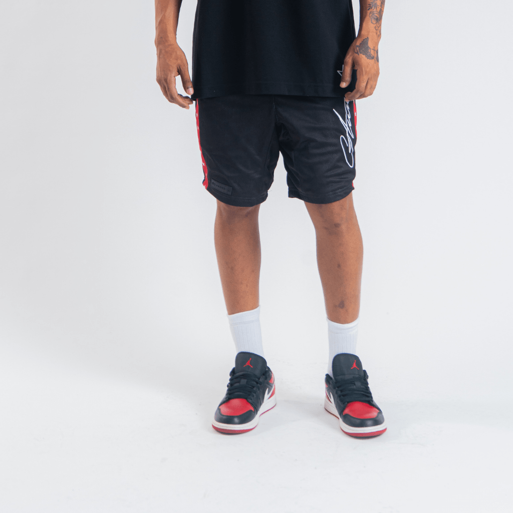 AURUM STARS II BLACK STAR SHORTS LOOSE FIT NEGROS