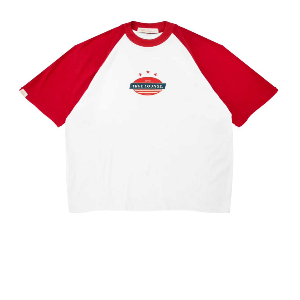 TRUE RETRO RANGLAN CAMISETA BOXY BLANCA ROJO