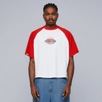 TRUE RETRO RANGLAN CAMISETA BOXY BLANCA ROJO