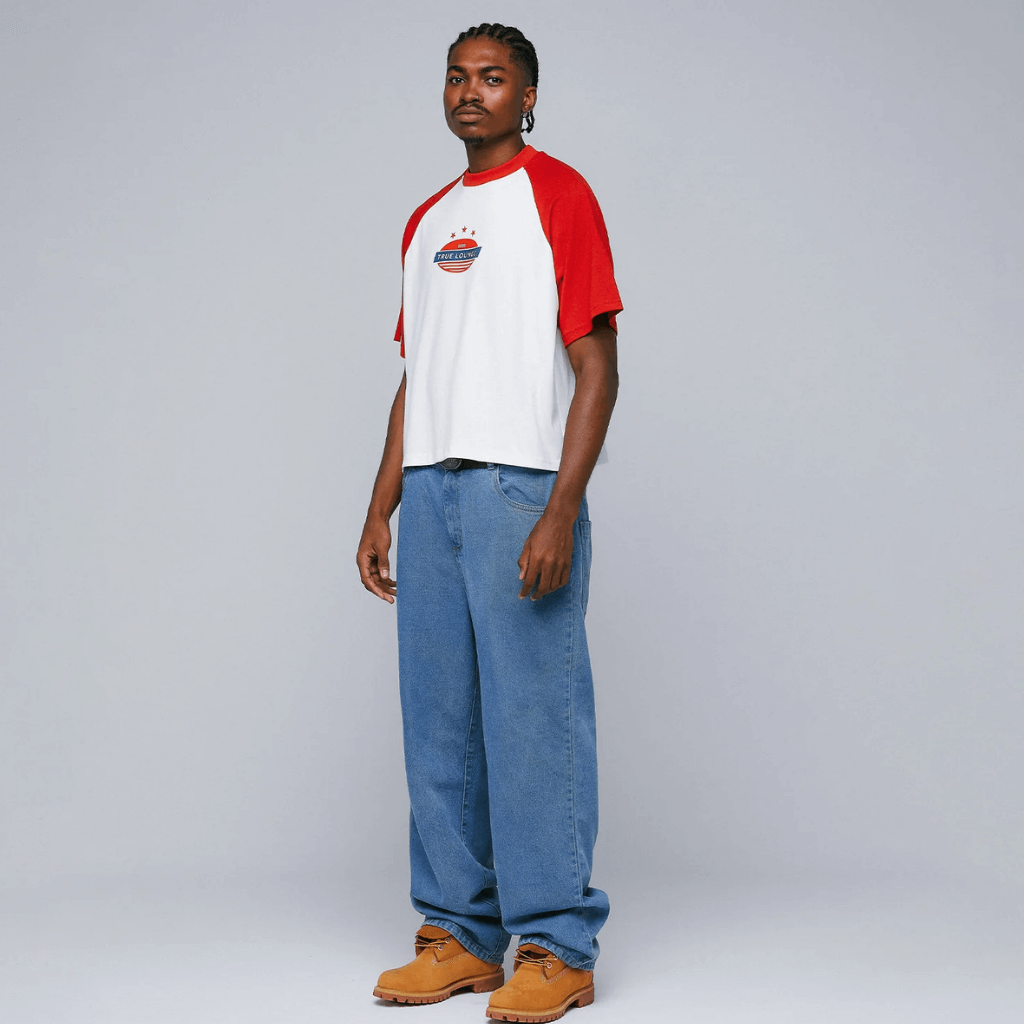TRUE RETRO RANGLAN CAMISETA BOXY BLANCA ROJO