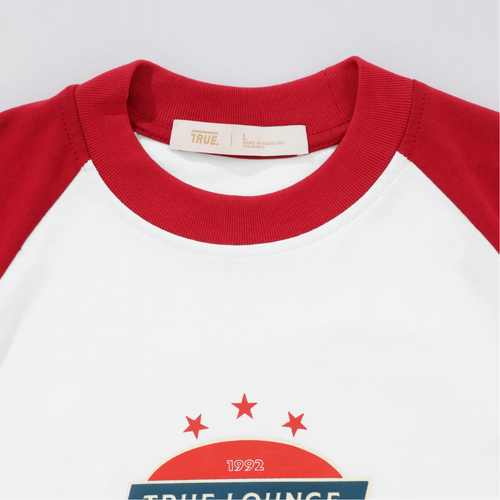 TRUE RETRO RANGLAN CAMISETA BOXY BLANCA ROJO