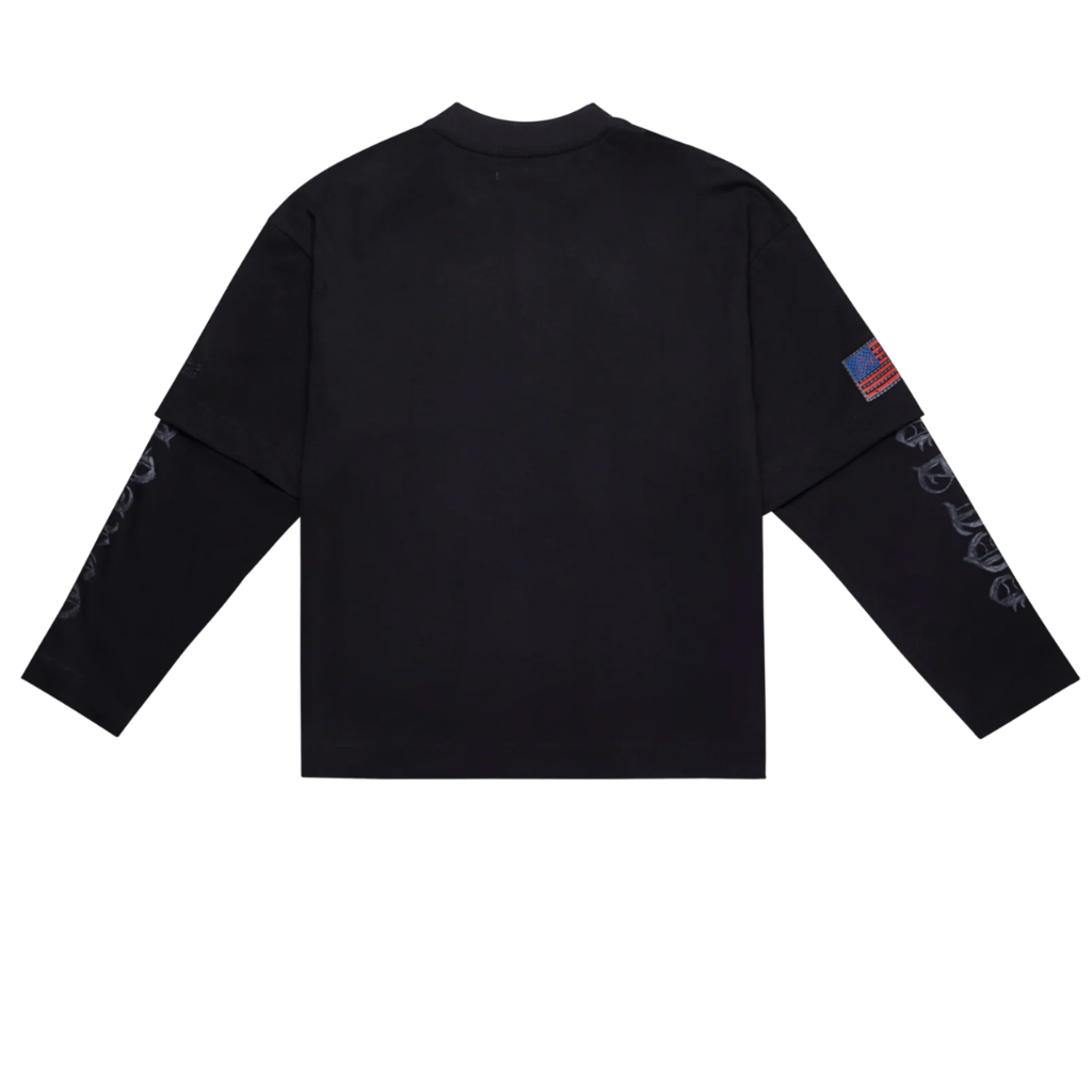 SINNERS CAMISETA DOBLE MANGA NEGRA POLIZIA NEGRA