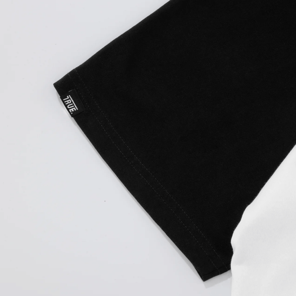 TRUE RETRO RANGLAN CAMISETA BOXY BLANCA NEGRO