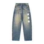 TRUE LOUNGE PRINTED DENIM JEAN PANTALON AZUL