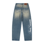 TRUE LOUNGE PRINTED DENIM JEAN PANTALON AZUL