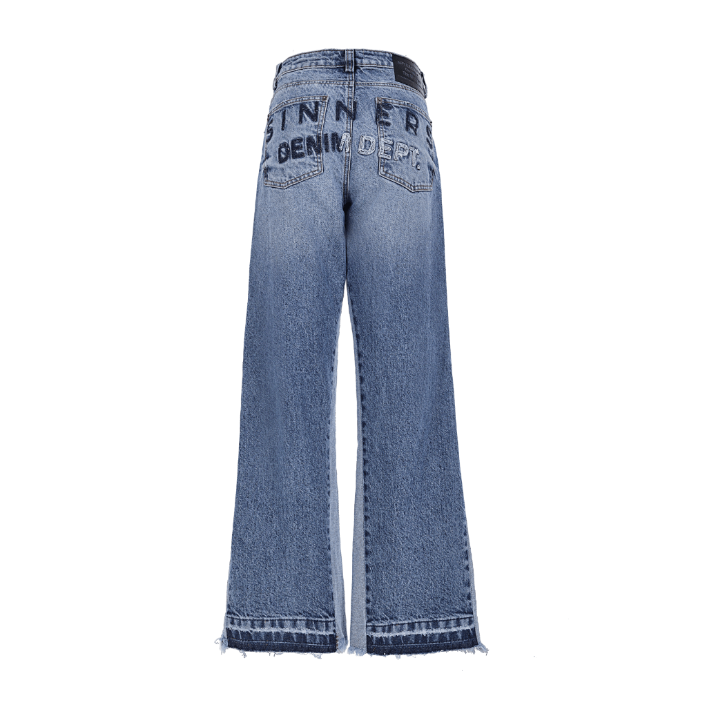 SINNERS EMBROIREDED FLARED JEANS