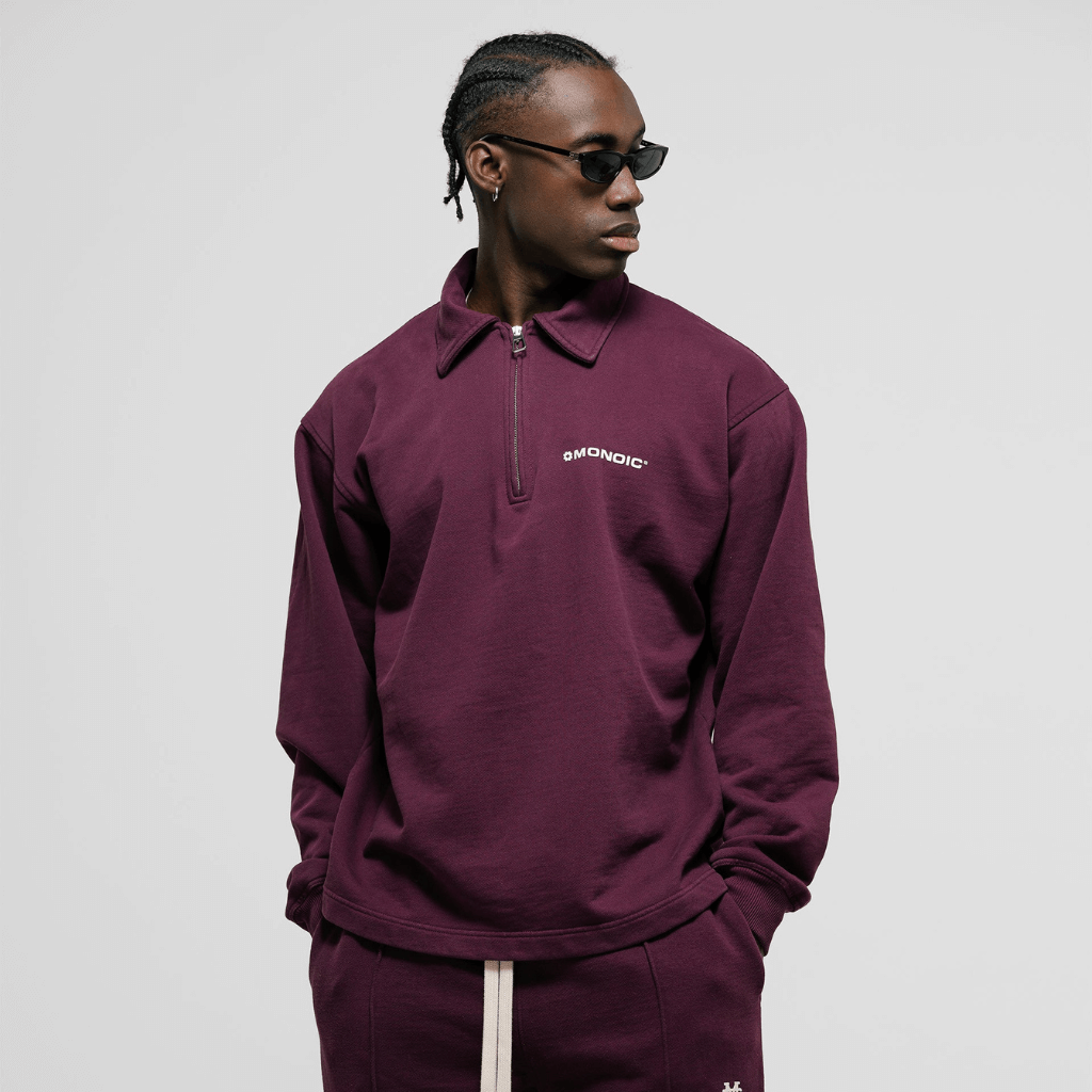 MONOIC TIMELESS V2 SACO QUARTER ZIP OVERSIZED VINOTINTO