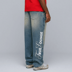 TRUE LOUNGE PRINTED DENIM JEAN PANTALON AZUL